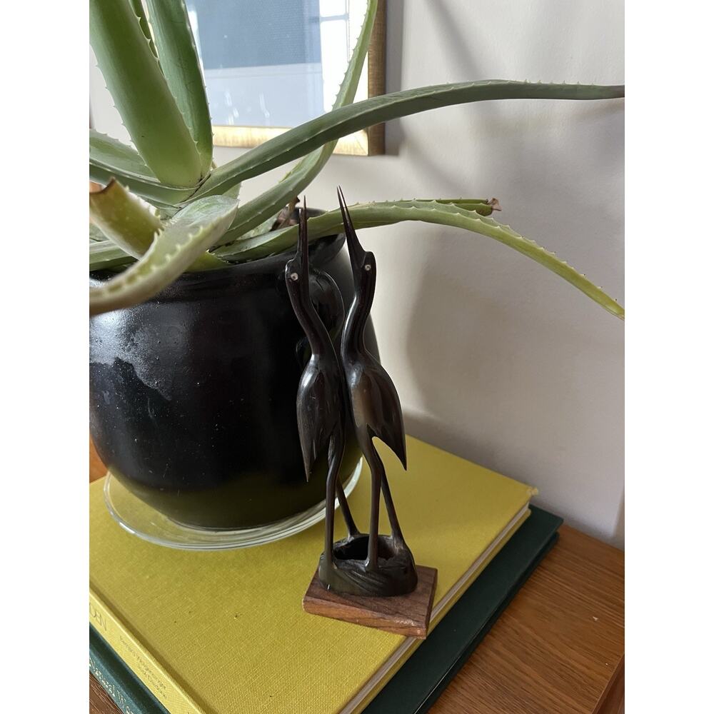Vintage Crane Birds Statue Figurine